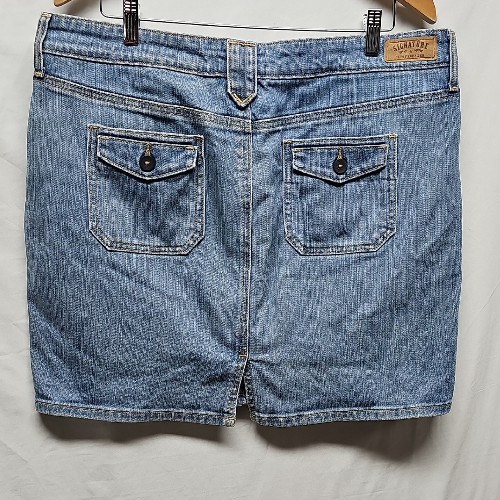 Signature by Levi Strauss Classic Blue Denim Midi Skirt